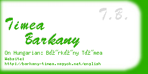 timea barkany business card